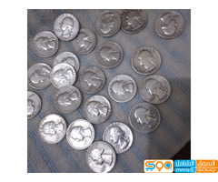 للبيع ارباع امريكي فضه قديم فئة ربع دولار عدد 25 قطعه